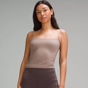 lululemon athletica wundermost ultra-soft spaghetti-strap cami tabk top in taupe